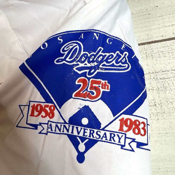 VINTAGE Los Angeles LA Dodgers Vinyl Jacket 1983 Youth Size M 25th Anniversary - Picture 10 of 14